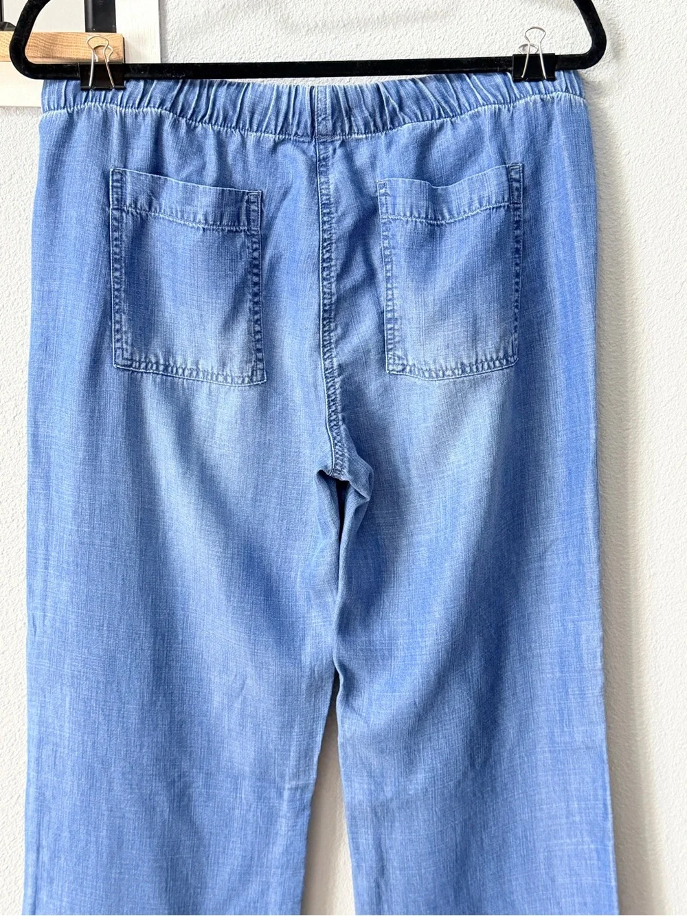 Cloth & Stone Light Blue Drawstring Chambray Pants - Picture 7 of 14